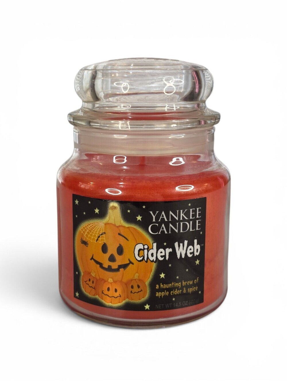 Yankee Candle Cider Web Halloween Jar Candle 14.5 Oz Vintage NEW Retired Holiday